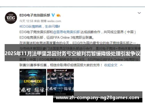 2025年11月法甲里昂因财务亏空被判罚暂缓降级处理引发争议